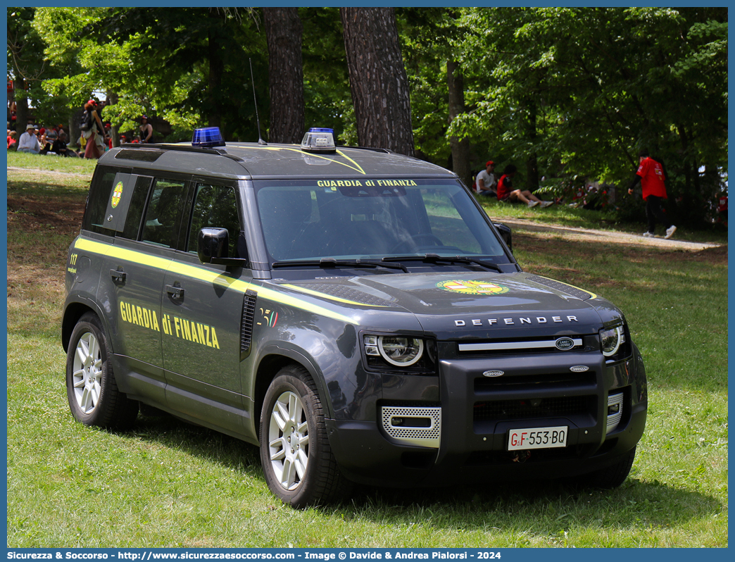 GdiF 553BQ
Guardia di Finanza
S.A.G.F.
Land Rover New Defender 110
II serie
Allestitore Elevox S.r.l.
Parole chiave: GdiF;G.D.F.;GDF;Guardia;di;Finanza;S.A.G.F.;SAGF;Soccorso;Alpino;Land;Rover;Defender;110;Elevox