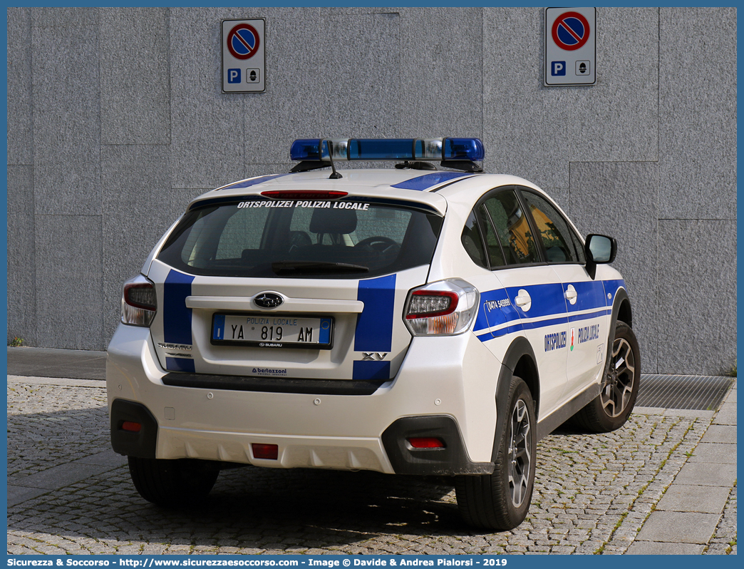 Polizia Locale YA819AM
Polizia Municipale
Comune di Brunico
Subaru XV I serie restyling
Allestitore Bertazzoni S.r.l.
Parole chiave: Polizia;Locale;Municipale;Brunico;Subaru;XV;Bertazzoni