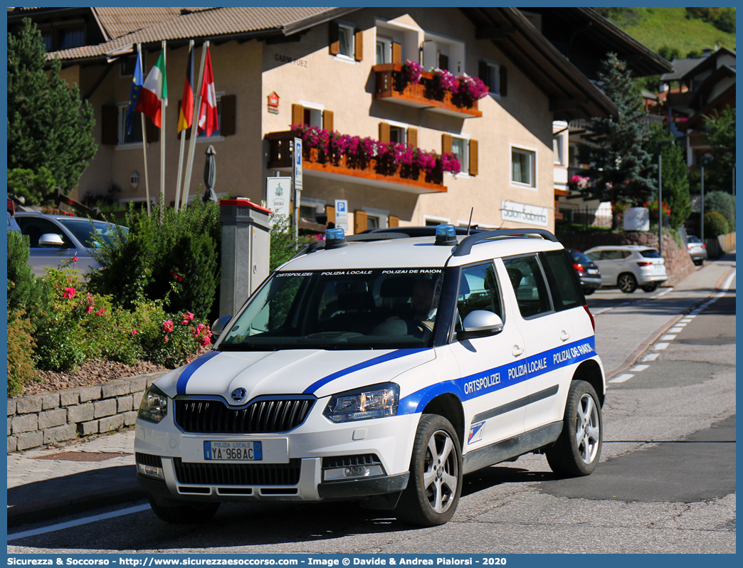 Polizia Locale YA968AC
Polizia Municipale
Comune di Santa Cristina
Skoda Yeti II serie
Parole chiave: PL;PM;P.L.;P.M.;Polizia;Locale;Municipale;Santa;Cristina;Christina;Valgardena;Skoda;Yeti