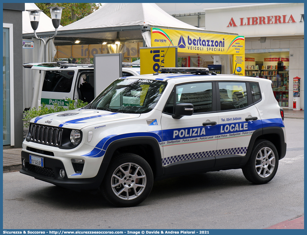 Polizia Locale YA046AR
Polizia Locale
Comune di Coriano
Jeep Renegade I serie restyling
Allestitore Bertazzoni S.r.l.
Parole chiave: Polizia;Locale;Municipale;Coriano;Jeep;Renegade;Bertazzoni