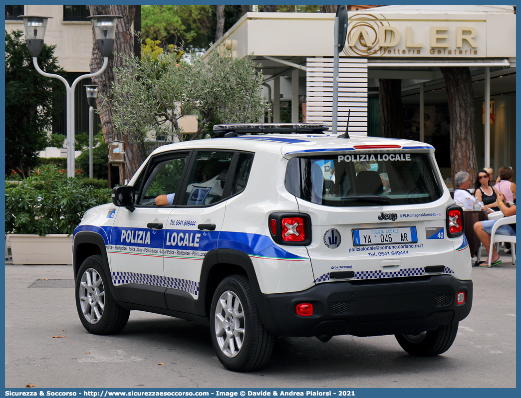 Polizia Locale YA046AR
Polizia Locale
Comune di Coriano
Jeep Renegade I serie restyling
Allestitore Bertazzoni S.r.l.
Parole chiave: Polizia;Locale;Municipale;Coriano;Jeep;Renegade;Bertazzoni