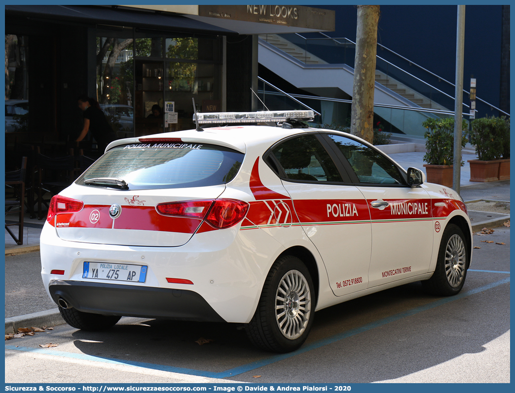 Polizia Locale YA475AP
Polizia Municipale
Comune di Montecatini Terme
Alfa Romeo Nuova Giulietta
I serie II restyling
Allestitore Bertazzoni S.r.l.
Parole chiave: PL;P.L.;PM;P.M.;Polizia;Locale;Municipale;Montecatini;Terme;Alfa;Romeo;Nuova;Giulietta;Bertazzoni