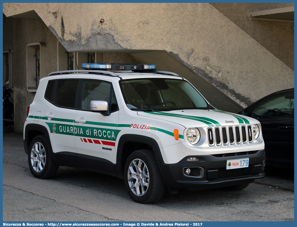 Polizia 179
Repubblica di San Marino
Guardia di Rocca
Jeep Renegade I serie
Parole chiave: Repubblica;San Marino;RSM;R.S.M.;Guardia di Rocca;Guardia;Rocca;Jeep;Renegade