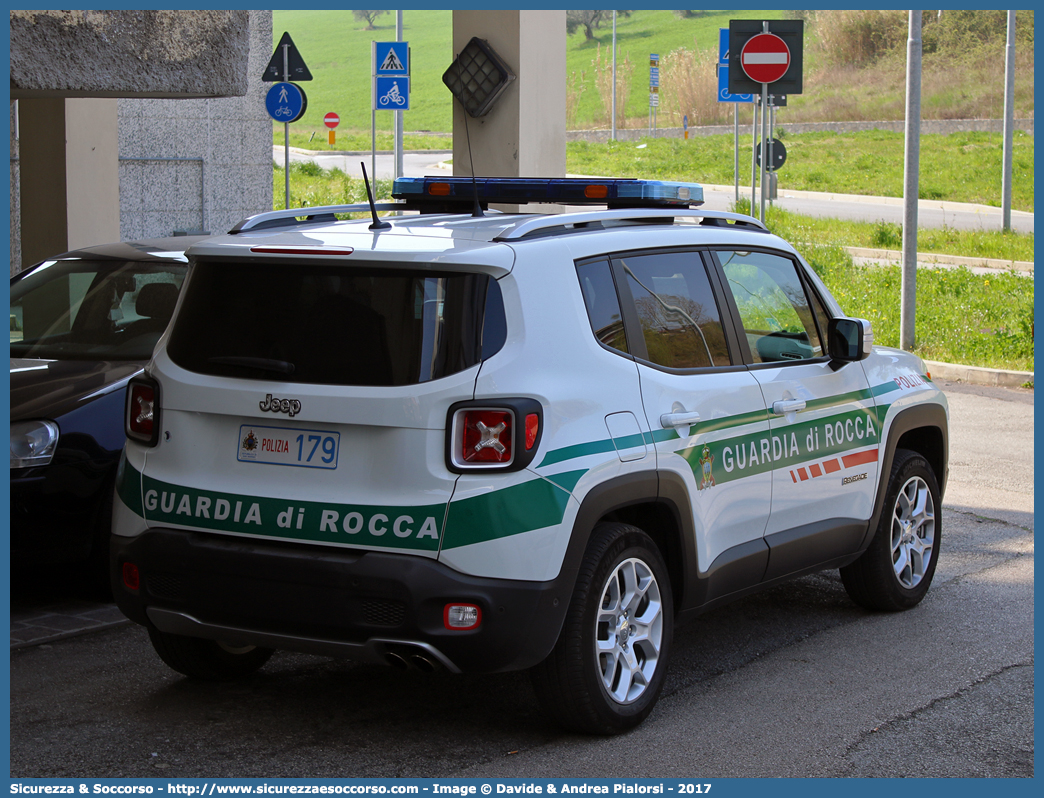 Polizia 179
Repubblica di San Marino
Guardia di Rocca
Jeep Renegade I serie
Parole chiave: Repubblica;San Marino;RSM;R.S.M.;Guardia di Rocca;Guardia;Rocca;Jeep;Renegade