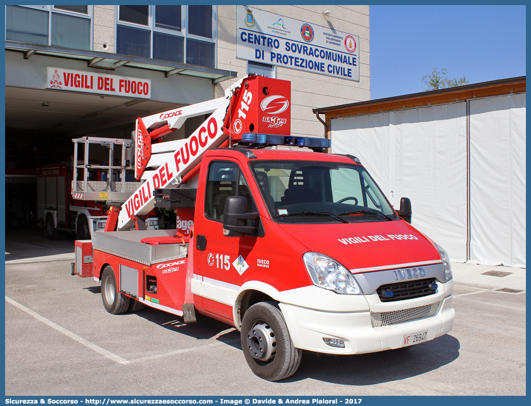 VF 26947
Corpo Nazionale Vigili del Fuoco
Iveco Daily V serie
Allestitore Iveco Magirus
Parole chiave: VF;V.F.;VVF;V.V.F.;Corpo;Nazionale;Vigili del Fuoco;Vigili;Fuoco;Snorkel;Iveco;Daily;Magirus;Socage