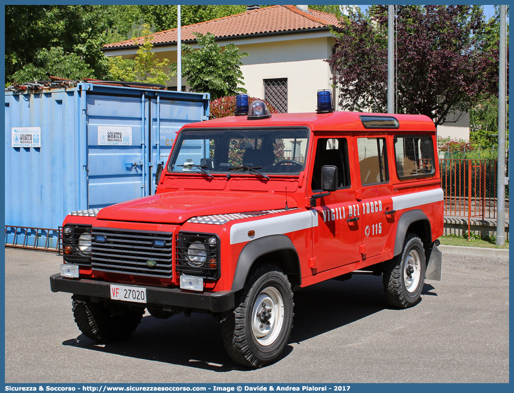 VF 27020
Corpo Nazione Vigili del Fuoco
Land Rover Defender 110
Parole chiave: VF;VVF;V.F.;V.V.F.;Corpo;Nazionale;Vigili del Fuoco;Vigili;Fuoco;Land Rover;Defender;110