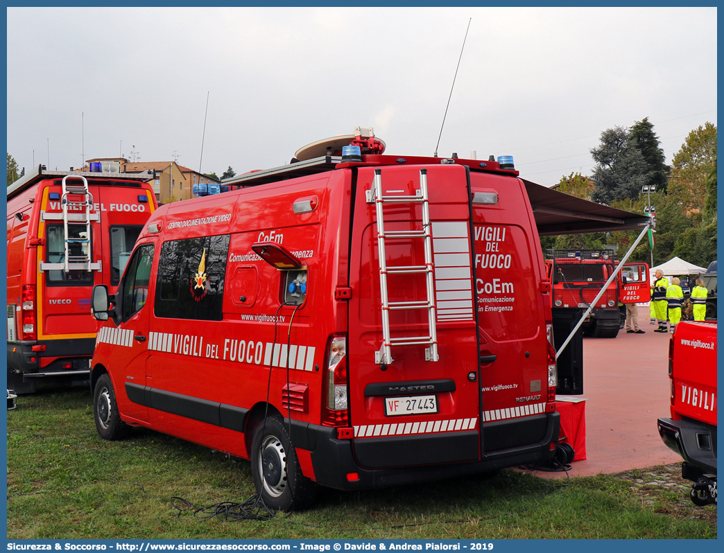 VF 27443
Corpo Nazionale Vigili del Fuoco
Nucleo Videodocumentazione
Renault Master IV serie
Allestitore Autocarrozzeria Roma
Parole chiave: Corpo;Nazionale;Vigili del Fuoco;Vigili;Fuoco;Volkswagen;Renault;Master;Videodocumentazione;Video;Documentazione;Comunicazione