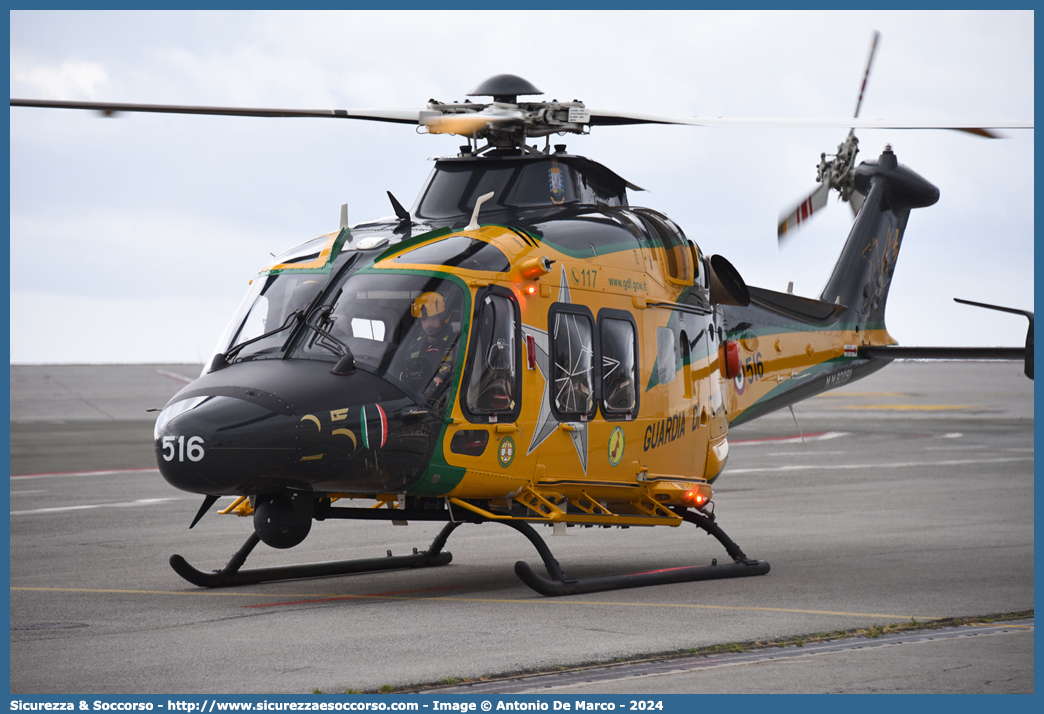 MM82091/ GF 516
Guardia di Finanza
R.O.A.N. Componente Aerea
Leonardo Helicopters MH169A LUH
Parole chiave: GdiF;G.D.F.;GDF;Guardia di Finanza;R.O.A.N.;ROAN;Componente Aerea;Leonardo;Helicopters;Agusta;Westland;AW169;MH169A