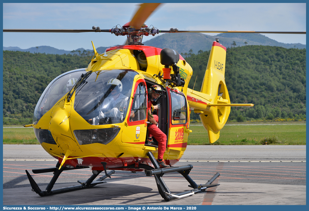 I-LEAF
118 Regione Liguria
Airbus Helicopters EC145 T2
Base di Villanova d'Albenga
Parole chiave: 118;Liguria;Airbus;Helicopters;EuroCopter;EC;145;T2;T 2;I-BKUP;Elicottero;Elisoccorso