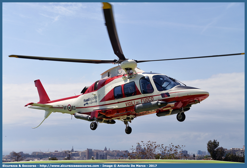 VF 83
Corpo Nazionale Vigili del Fuoco
Nucleo Elicotteri
AgustaWestland A109S Grand
Parole chiave: Corpo;Nazionale;Vigili del Fuoco;Vigili;Fuoco;AgustaWestland;Agusta;Westland;A109S;A109;109;Grand;Elicottero;Elicotteri