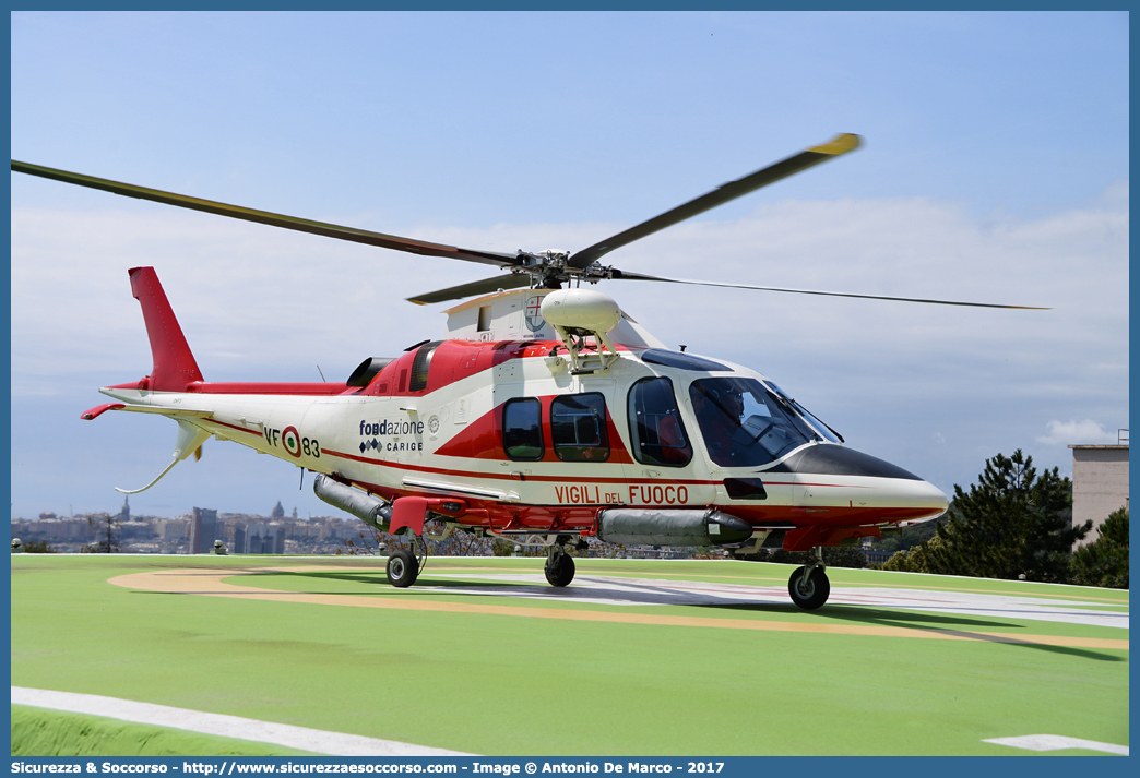 VF 83
Corpo Nazionale Vigili del Fuoco
Nucleo Elicotteri
AgustaWestland A109S Grand
Parole chiave: Corpo;Nazionale;Vigili del Fuoco;Vigili;Fuoco;AgustaWestland;Agusta;Westland;A109S;A109;109;Grand;Elicottero;Elicotteri