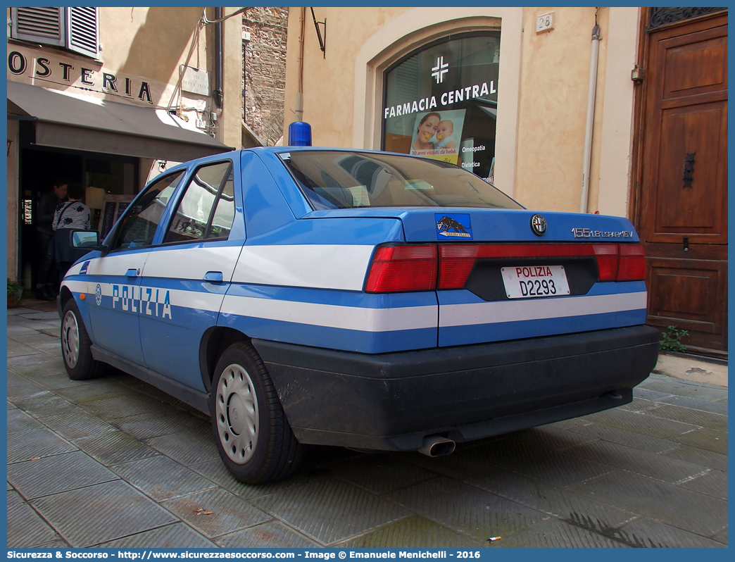 Polizia D2293
Polizia di Stato 
Squadra Volante
Alfa Romeo 155
Parole chiave: PS;P.S.;Polizia;Polizia di Stato;Squadra;Volante;Alfa;Romeo;155