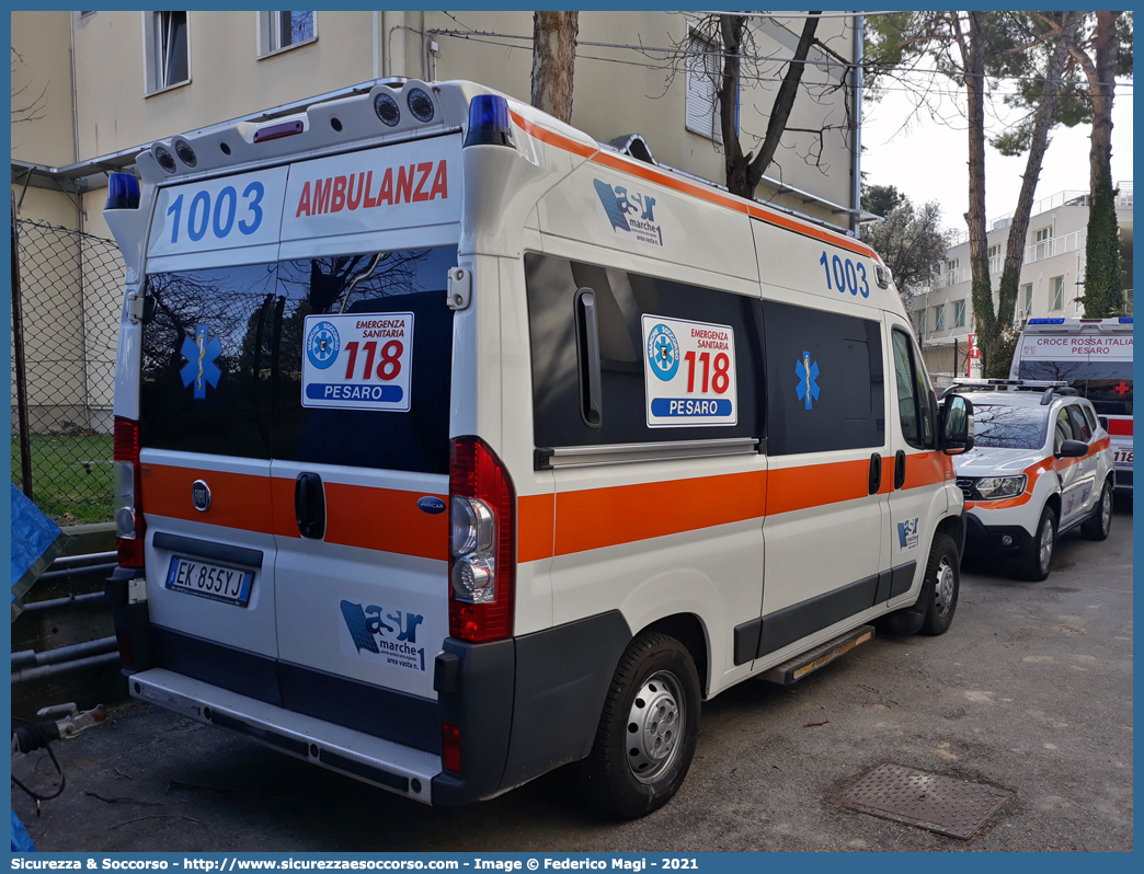 1003
118 Pesaro Soccorso
ASUR Area Vasta 1
Pesaro - Urbino - Fano
Fiat Ducato III serie
Allestitore Aricar S.p.A.
(variante)
Parole chiave: 118;Pesaro;Soccorso;Ambulanza;Fiat;Ducato;X250;Aricar;1003