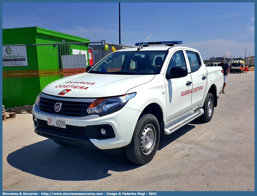 CD 4559
Corpo delle Capitanerie di Porto
Guardia Costiera
Fiat Fullback
(variante)
Parole chiave: CP;C.P.;GC,G.C.;Guardia;Costiera;Capitaneria;Capitanerie;di;Porto;Fiat;Fullback