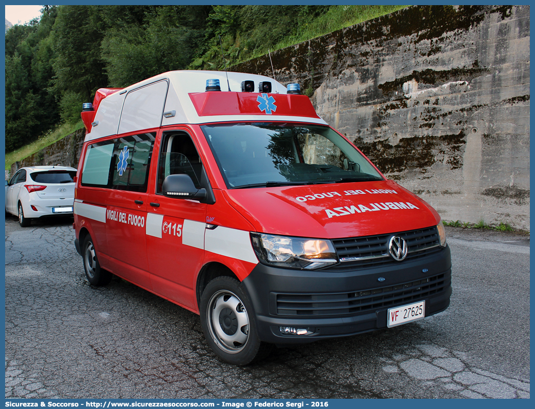 VF 27625
Corpo Nazionale Vigili del Fuoco
Servizio Sanitario
Volkswagen Transporter T6
Allestitore Class S.r.l.
Parole chiave: VVF;V.V.F.;Corpo;Nazionale;Vigili;del;Fuoco;Volkswagen;Transporter;T6;Class;Servizio;Sanitario;Ambulanza