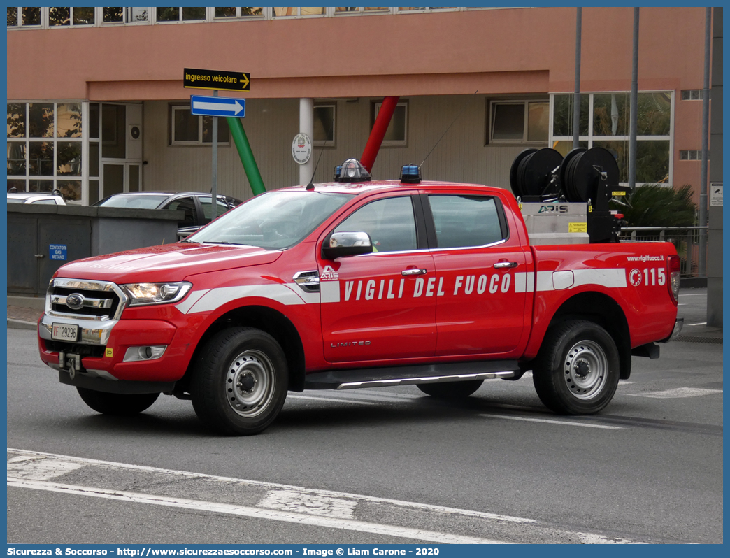 VF 29296
Corpo Nazionale Vigili del Fuoco
Ford Ranger IV serie
Allestitore Aris S.p.A.
Parole chiave: VVF;V.V.F.;Corpo;Nazionale;Vigili;del;Fuoco;Vigili;Fuoco;Ford;Ranger;Aris