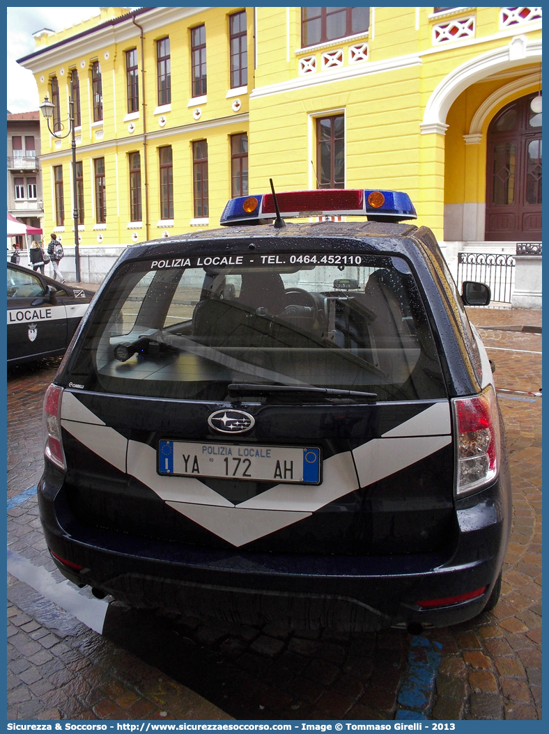 Polizia Locale YA172AH
Polizia Locale
Comune di Rovereto
Subaru Forester V serie
Allestitore Ciabilli S.r.l.
Parole chiave: Polizia;Locale;Municipale;Rovereto;Subaru;Forester;Ciabilli;YA172AH;YA 172 AH