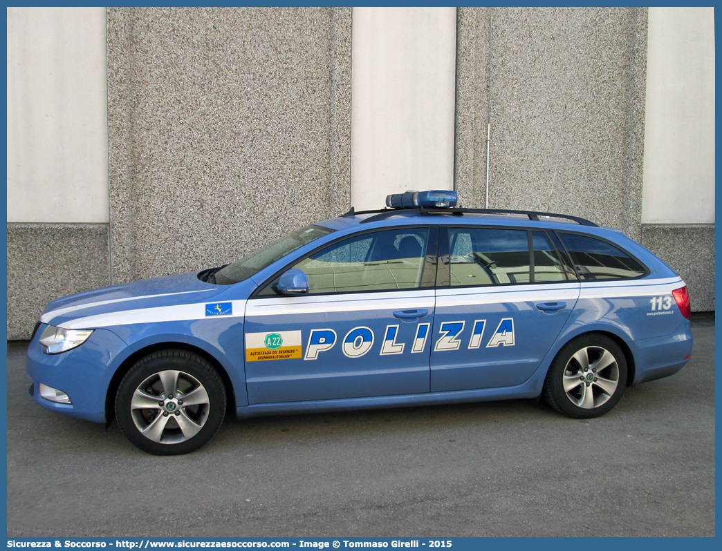 Polizia H7687
Polizia di Stato
Polizia Stradale
Autostrada del Brennero S.p.A.
Skoda Superb Wagon II serie
Allestitore Focaccia Group S.r.l. Group
Parole chiave: PS;P.S.;Polizia;di;Stato;Stradale;Autostrada;del;Brennero;Brenneroautobahn A.G.;Skoda;Superb;Wagon;Focaccia