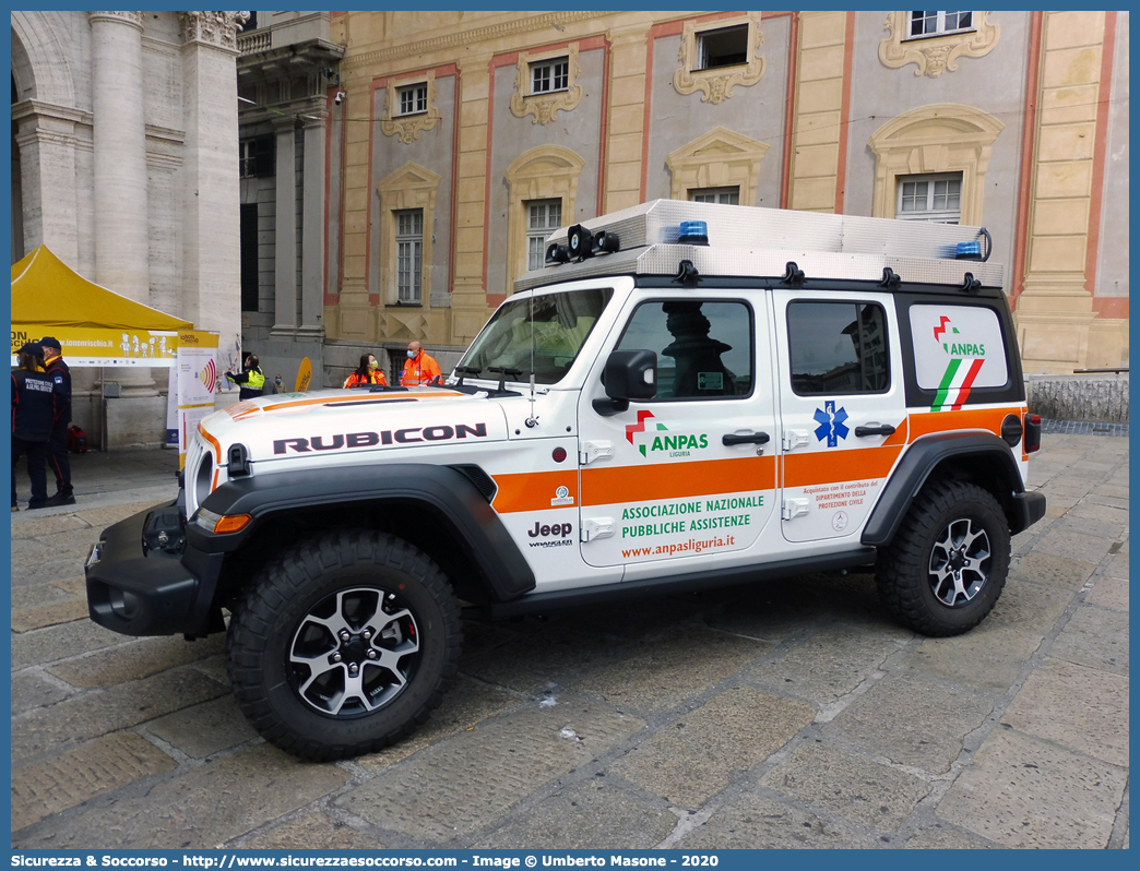 -
ANPAS Liguria
Jeep Wrangler JL
Allestitore Ambitalia S.p.A.
Parole chiave: ANPAS;A.N.P.A.S.;Associazione;Nazionale;Pubbliche;Assistenze;118;Ambulanza;Jeep;Wrangler;JL;Ambitalia