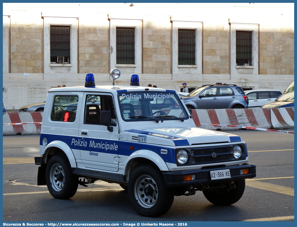 -
Polizia Municipale
Comune di Genova
Suzuki Samurai I serie
Parole chiave: Polizia;Locale;Municipale;Genova;Suzuki;Samurai