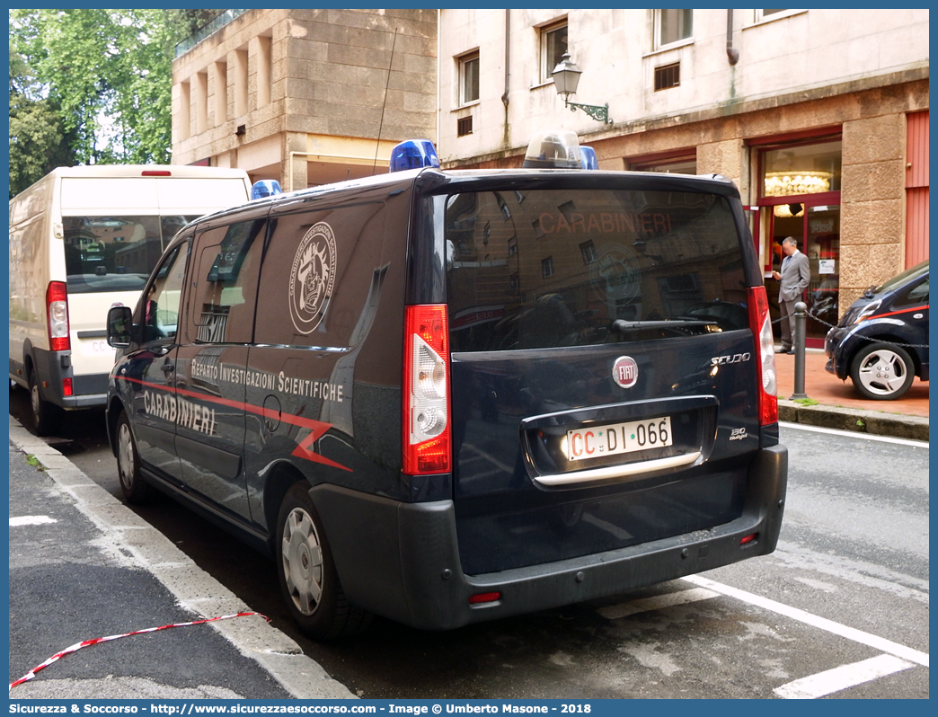 CC DI066
Arma dei Carabinieri
Raggruppamento Carabinieri
Investigazioni Scientifiche
Fiat Scudo IV serie
Allestitore GB Barberi S.r.l.
Parole chiave: Arma dei Carabinieri;Raggruppamento Carabinieri Investigazioni Scientifiche;RACIS;RIS;Fiat;Scudo