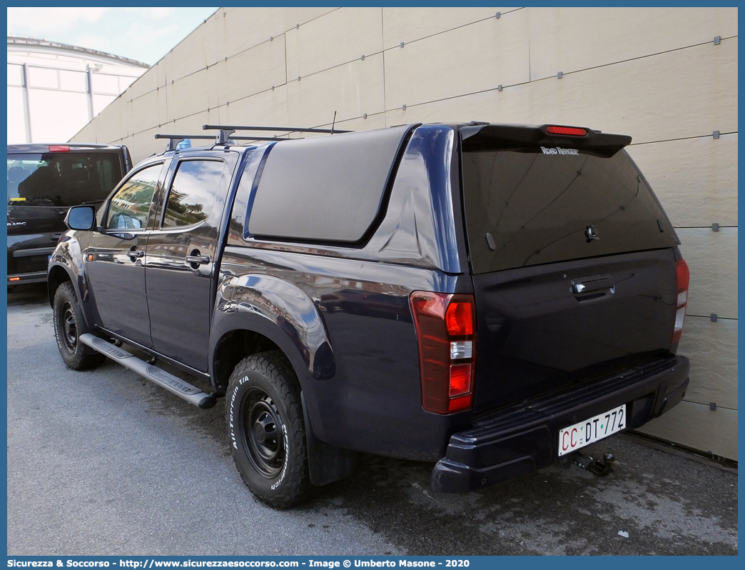 CC DT772
Arma dei Carabinieri
1° Reggimento Carabinieri "Tuscania"
Isuzu D-Max II serie restyling
Parole chiave: CC;C.C.;Arma;dei;Carabinieri;Reggimento;Paracadutisti;Tuscania;Isuzu;DMax;D-Max