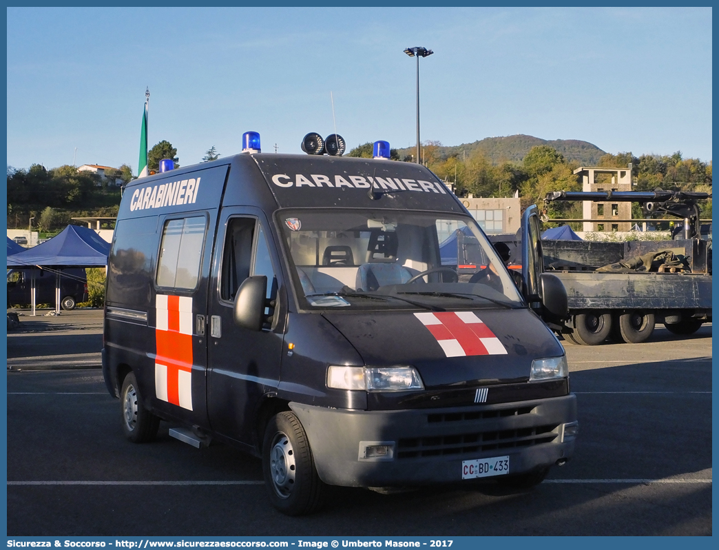 CC BD433
Arma dei Carabinieri
Servizio Sanitario
Fiat Ducato II serie
Parole chiave: CC;C.C.;Arma;dei;Carabinieri;Servizio;Sanitario;Ambulanza;Autoambulanza;Fiat;Ducato