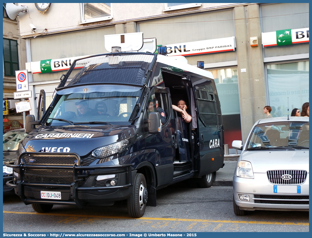 CC DJ048
Arma dei Carabinieri
Battaglioni Mobili
Iveco Daily 50C17 VI serie
Allestitore Sperotto S.p.A.
(I fornitura)
Parole chiave: CC;C.C.;Arma;Carabinieri;Battaglioni Mobili;Battaglione Mobile;Iveco;Daily;50C17;Blindato;Ordine Pubblico;Sperotto