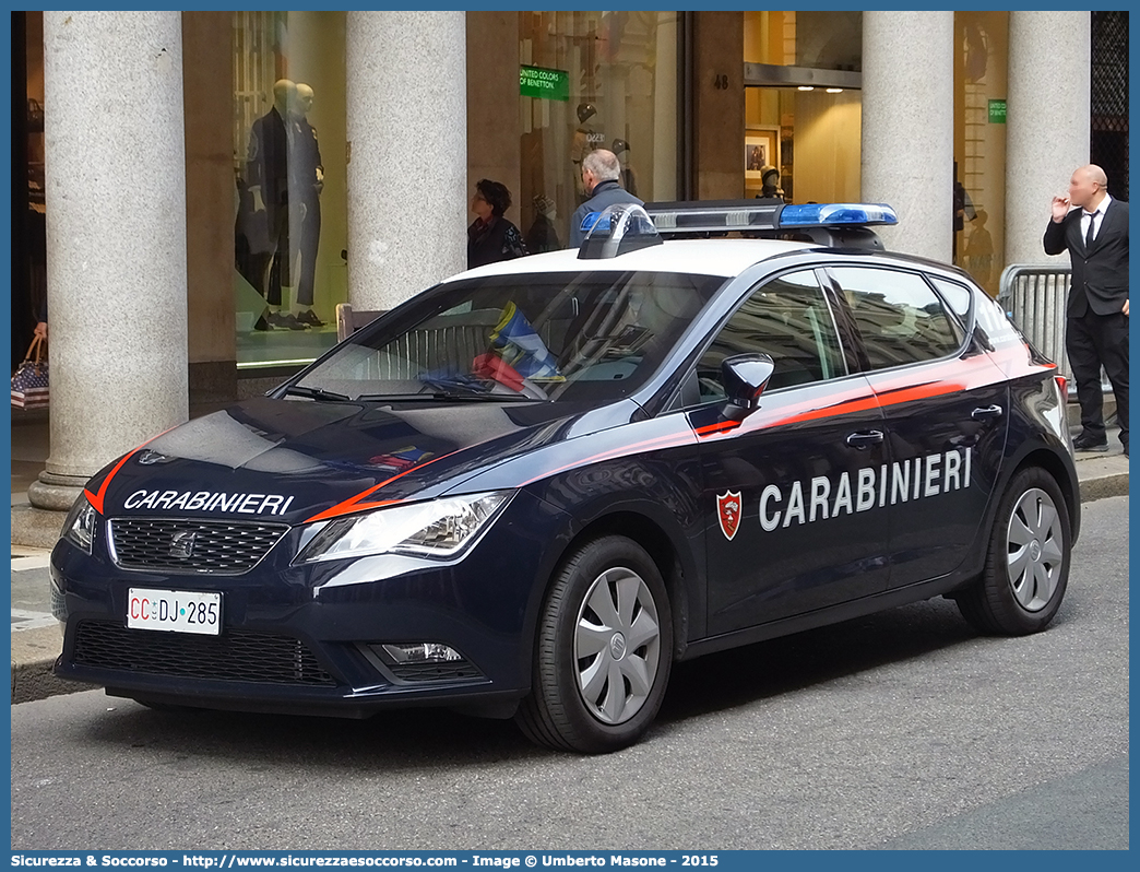 CC DJ285
Arma dei Carabinieri
Seat Leon III serie
Allestitore Nuova Carrozzeria Torinese S.r.l.
Parole chiave: CC;C.C.;Arma;dei;Carabinieri;Radiomobile;Radio;Mobile;Seat;Leon;NCT;Nuova Carrozzeria Torinese