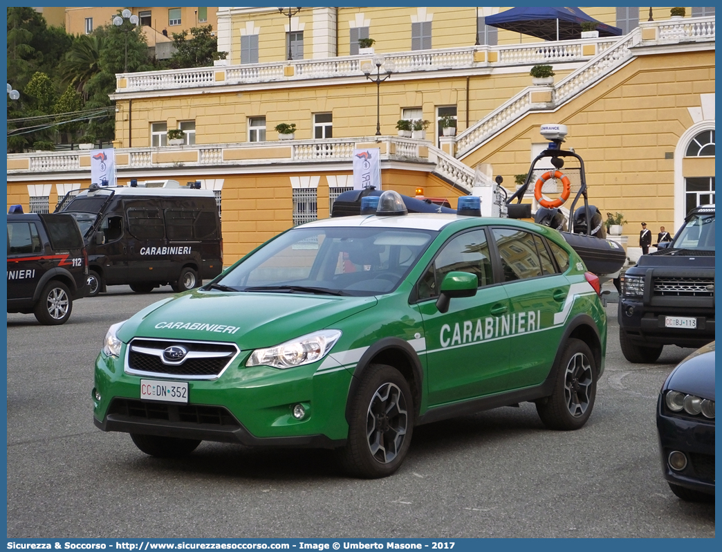 CC DN352
Arma dei Carabinieri
Comando Unità per la Tutela Forestale, 
Ambientale e Agroalimentare
Subaru XV I serie
Allestitore Bertazzoni S.r.l.
Parole chiave: CC;C.C.;Arma;dei;Carabinieri;Comando;Unità;per;la;Tutela;Forestale;Ambientale;Agroalimentare;Subaru;XV;Bertazzoni