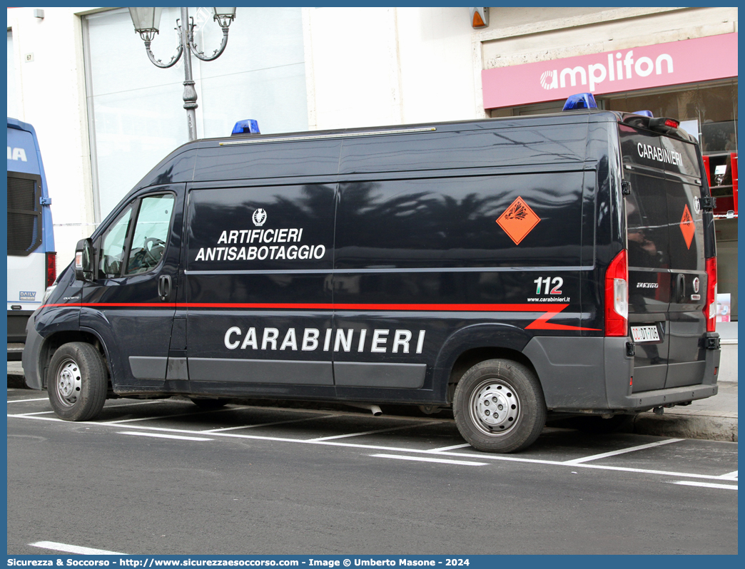 CC DT706
Arma dei Carabinieri
Artificieri Antisabotaggio
Fiat Ducato III serie restyling
Parole chiave: CC;C.C.;Arma;Carabinieri;Arma dei Carabinieri;Artificieri;Antisabotaggio;Fiat;Ducato;X290