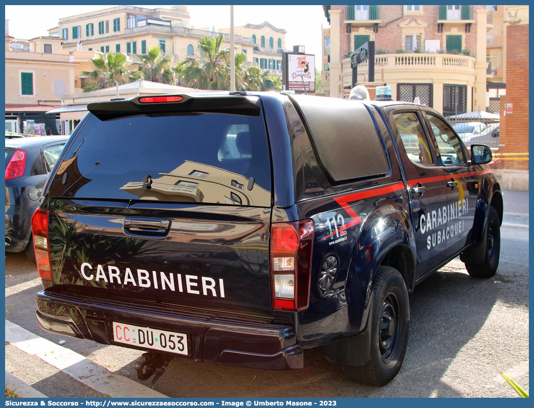 CC DU053
Arma dei Carabinieri
Centro e Nuclei Subacquei
Isuzu D-Max II serie restyling
Allestitore Maritan S.r.l.
Parole chiave: Arma dei Carabinieri;Centro e Nuclei Subacquei;Isuzu;D-Max;Maritan