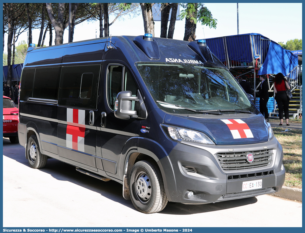 CC EA130
Arma dei Carabinieri
Reggimento Corazzieri
Fiat Ducato III serie restyling
Allestitore Orion S.r.l.
Parole chiave: CC;C.C.;Arma;dei;Carabinieri;Reggimento;Corazzieri;Fiat;Ducato;X290;Orion