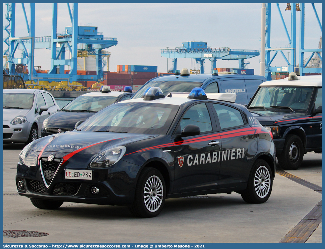 CC ED234
Arma dei Carabinieri
Alfa Romeo Nuova Giulietta
I serie II restyling
Allestitore Nuova Carrozzeria Torinese S.r.l.
(II fornitura)
Parole chiave: CC;C.C.;Arma;dei;Carabinieri;Alfa;Romeo;Nuova;Giulietta;Nuova;Carrozzeria;Torinese;NCT;N.C.T.