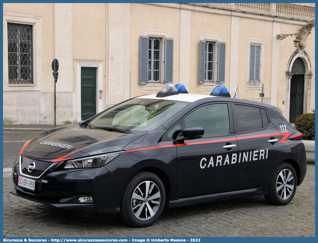 CC EF733
Arma dei Carabinieri
Nissan Leaf II serie
Allestitore Cita Seconda S.r.l.
Parole chiave: CC;C.C.;Arma;dei;Carabinieri;Nissan;Leaf;Cita;Seconda