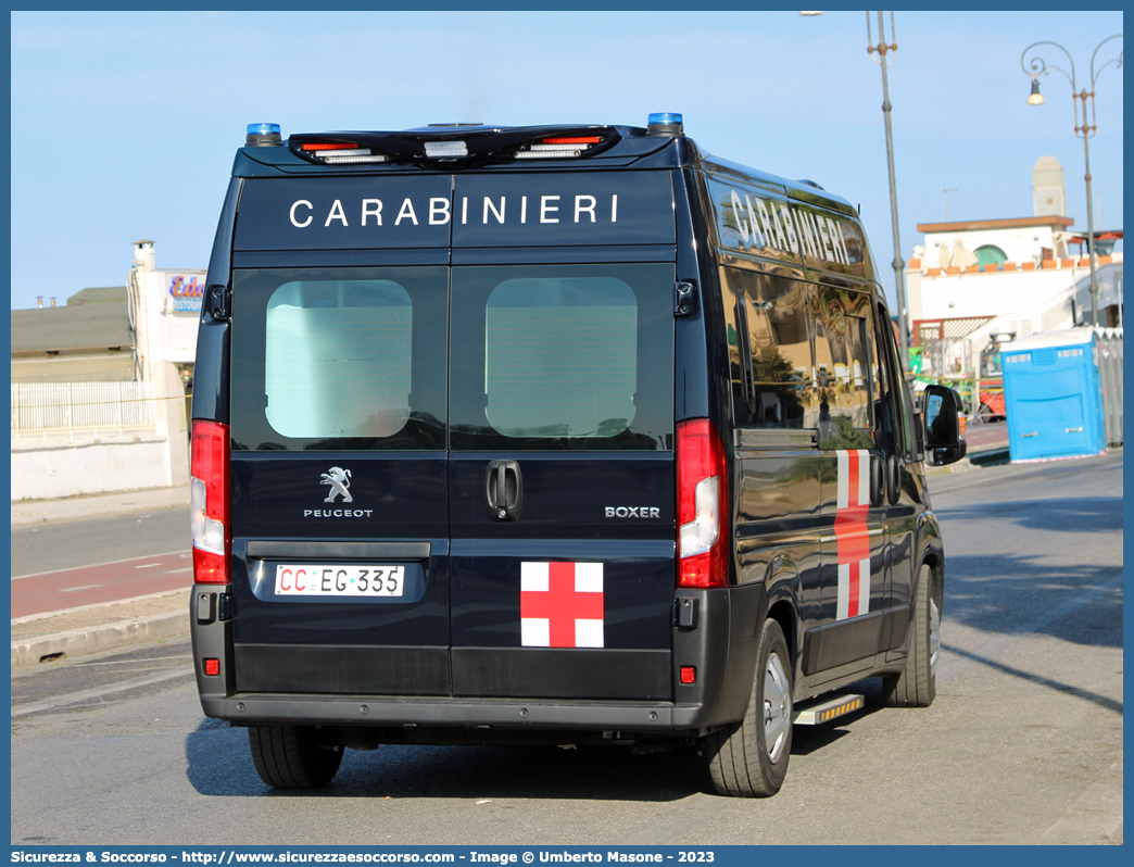 CC EG335
Arma dei Carabinieri
Servizio Sanitario
Peugeot Boxer III serie restyling
Allestitore Odone S.r.l.
Parole chiave: CC;C.C.;Arma;Carabinieri;Servizio;Sanitario;Ambulanza;Autoambulanza;Peugeot;Boxer;Odone