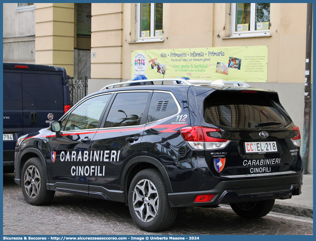 CC EL218
Arma dei Carabinieri
Centro e Nuclei Cinofili
Subaru Forester E-Boxer I serie restyling
Allestitore Cita Seconda S.r.l.
Parole chiave: CC;C.C.;Arma;Carabinieri;Centro;Nuclei;Nucleo;Cinofili;Subaru;Forester;E-Boxer;Cita;Seconda