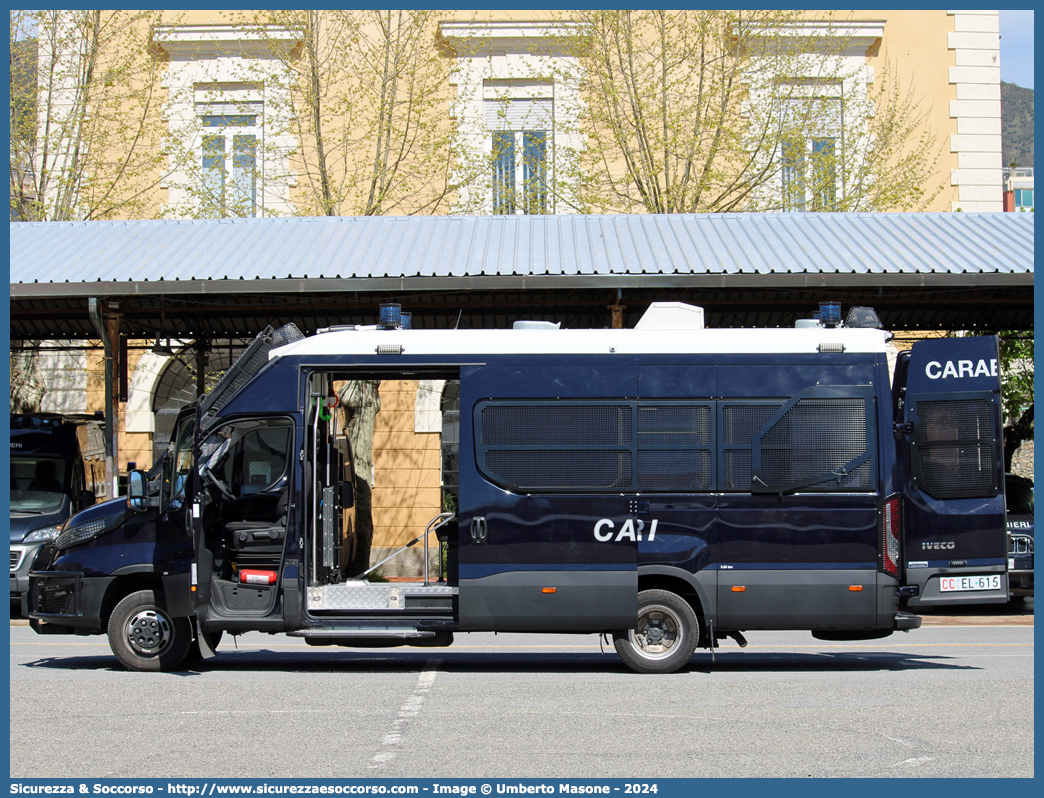 CC EL615
Arma dei Carabinieri
Battaglioni Mobili
Iveco Daily 60C18 VI serie restyling
Allestitore Sperotto S.p.A.
Parole chiave: CC;C.C.;Arma;Carabinieri;Battaglioni Mobili;Battaglione Mobile;Iveco;Daily;60C18;Blindato;Ordine Pubblico;Sperotto