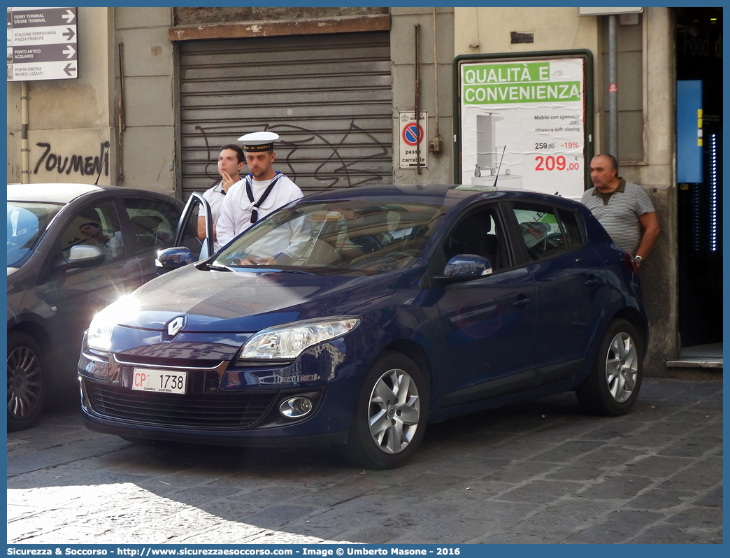 CP 1738
Corpo delle Capitanerie di Porto
Guardia Costiera 
Renault Megane V serie
Parole chiave: Guardia Costiera;Capitaneria di Porto;Renault;Megane