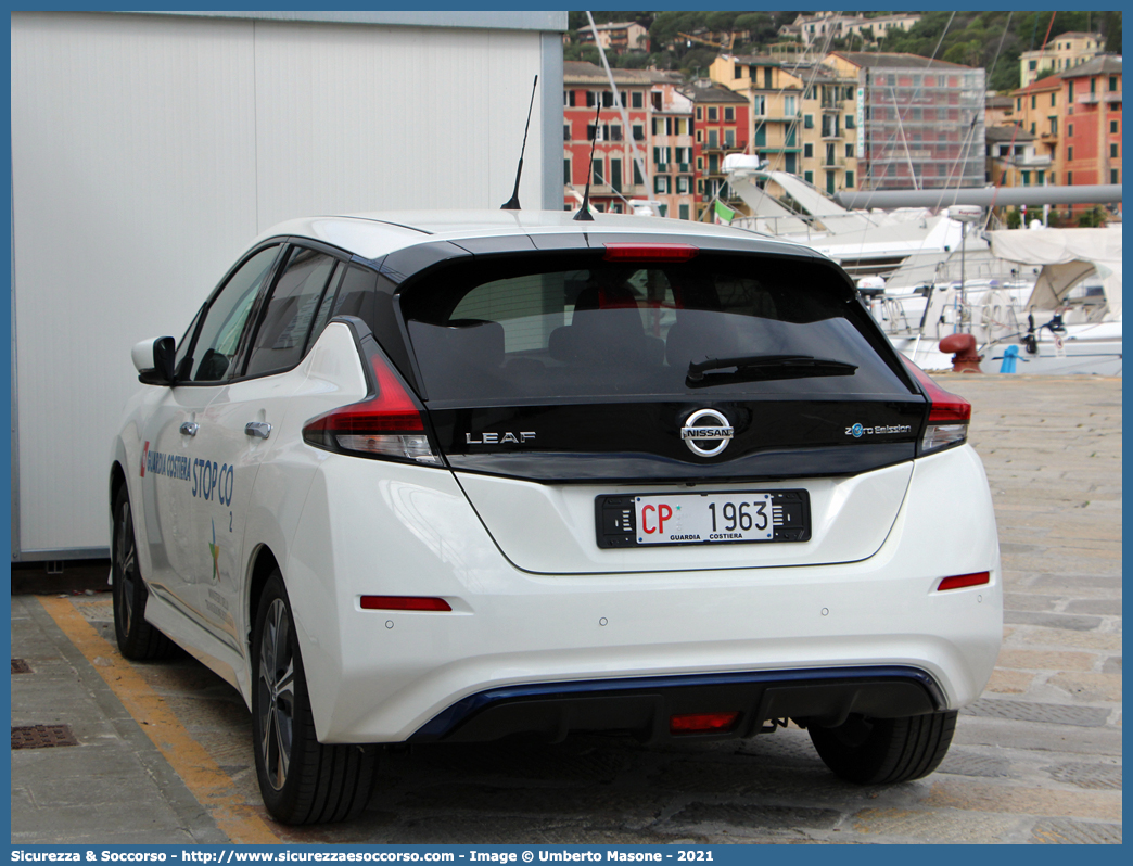 CP 1963
Corpo delle Capitanerie di Porto
Guardia Costiera 
Nissan Leaf II serie
Parole chiave: CP;C.P.;GC;G.C.;Guardia;Costiera;Corpo;Capitaneria;Capitanerie;di;Porto;Nissan;Leaf