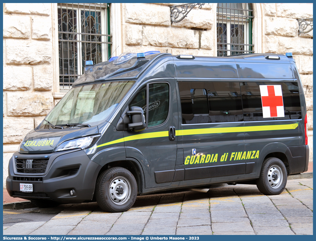 GdiF 389BR
Guardia di Finanza
Soccorso Sanitario
Fiat Ducato III serie III restyling
Allestitore Olmedo Special Vehicles S.p.A.
Parole chiave: GdiF;G.D.F.;GDF;Guardia;di;Finanza;Ambulanza;Fiat;Ducato;Olmedo