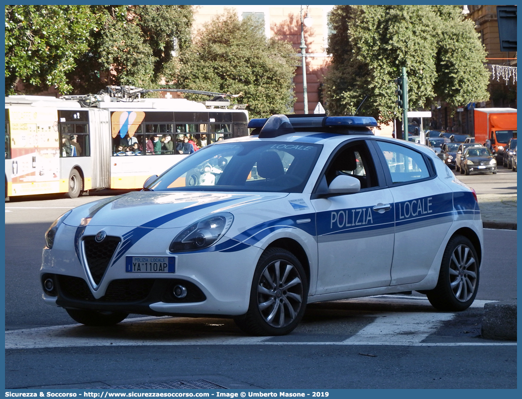 Polizia Locale YA110AP
Polizia Locale
Comune di Genova
Alfa Romeo Nuova Giulietta
I serie II restyling
Parole chiave: Polizia;Locale;Municipale;Genova;Alfa Romeo;Nuova Giulietta