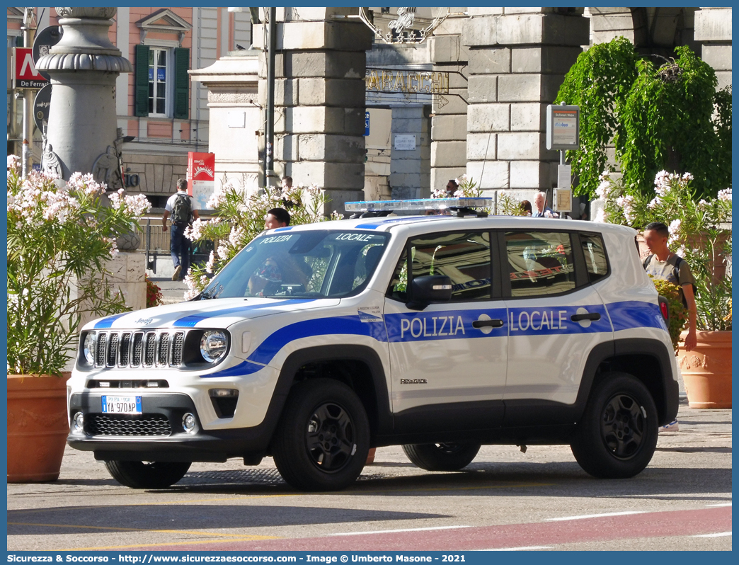 Polizia Locale YA970AP
Polizia Locale
Comune di Genova
Jeep Renegade I serie restyling
Parole chiave: Polizia;Locale;Municipale;Genova;Jeep;Renegade