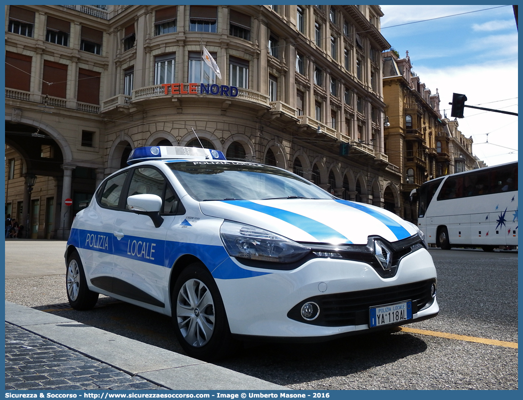 Polizia Locale YA118AL
Polizia Locale
Comune di Genova
Renault Clio VI serie
Allestitore Ciabilli S.r.l.
Parole chiave: Polizia;Locale;Municipale;Genova;Renault;Clio;Ciabilli