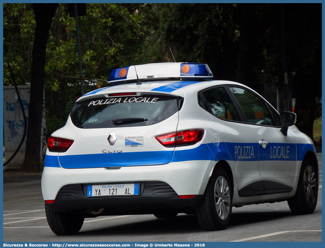 Polizia Locale YA121AL
Polizia Locale
Comune di Genova
Renault Clio VI serie
Allestitore Ciabilli S.r.l.
Parole chiave: Polizia;Locale;Municipale;Genova;Renault;Clio;Ciabilli