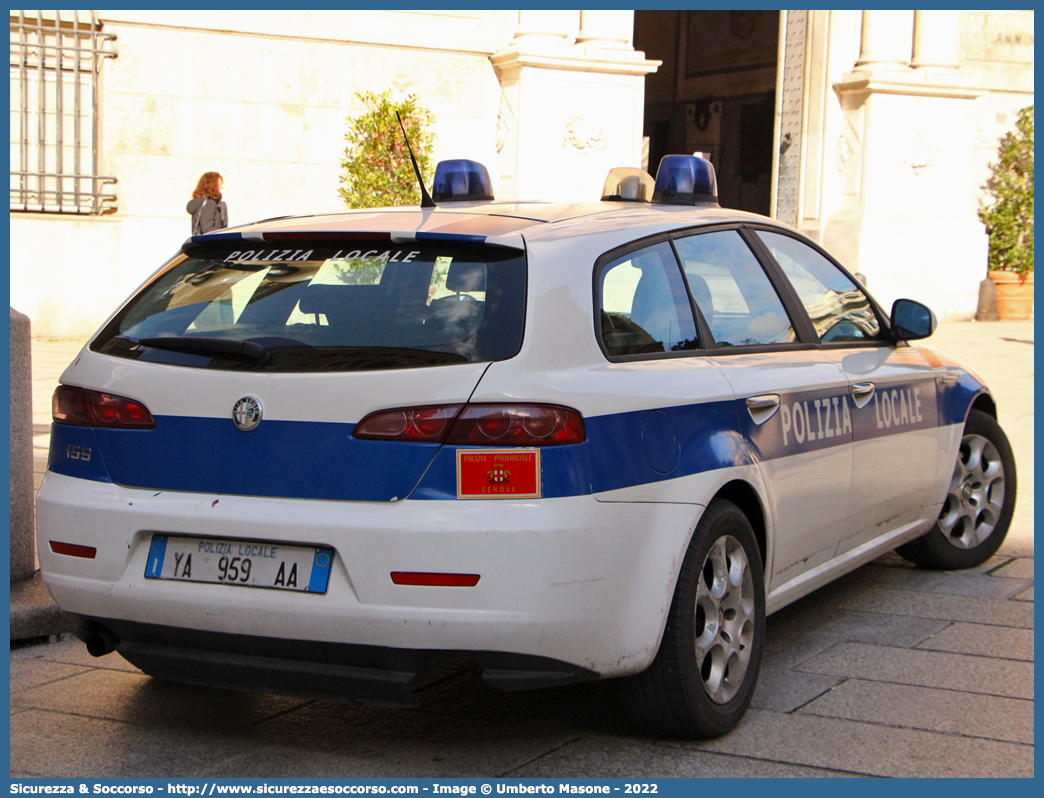 Polizia Locale YA959AA
Polizia Locale
Provincia di Genova
Alfa Romeo 159 Sportwagon
(II variante)
Parole chiave: Polizia;Locale;Provinciale;Genova;Alfa Romeo;159;Sportwagon;YA959AA