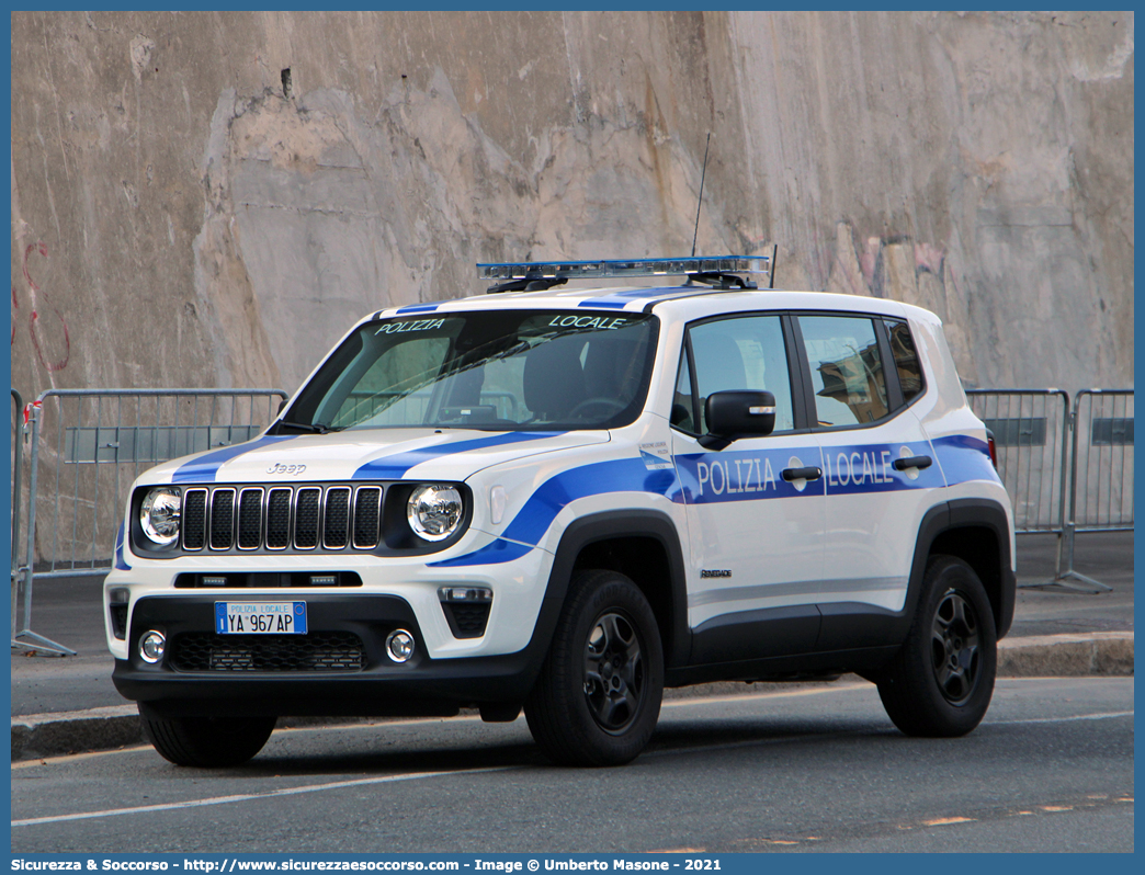 Polizia Locale YA967AP
Polizia Locale
Comune di Genova
Jeep Renegade I serie restyling
Parole chiave: Polizia;Locale;Municipale;Genova;Jeep;Renegade