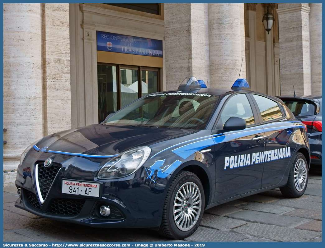 Polizia Penitenziaria 941AF
Polizia Penitenziaria
Nucleo Traduzioni e Piantonamenti
Alfa Romeo Nuova Giulietta I serie II restyling
Parole chiave: PolPen;P.P.;PP;Polizia;Penitenziaria;AdiC;A.diC;Agenti;di;Custodia;Nucleo;Traduzioni;Piantonamenti;Alfa;Romeo;Nuova;Giulietta