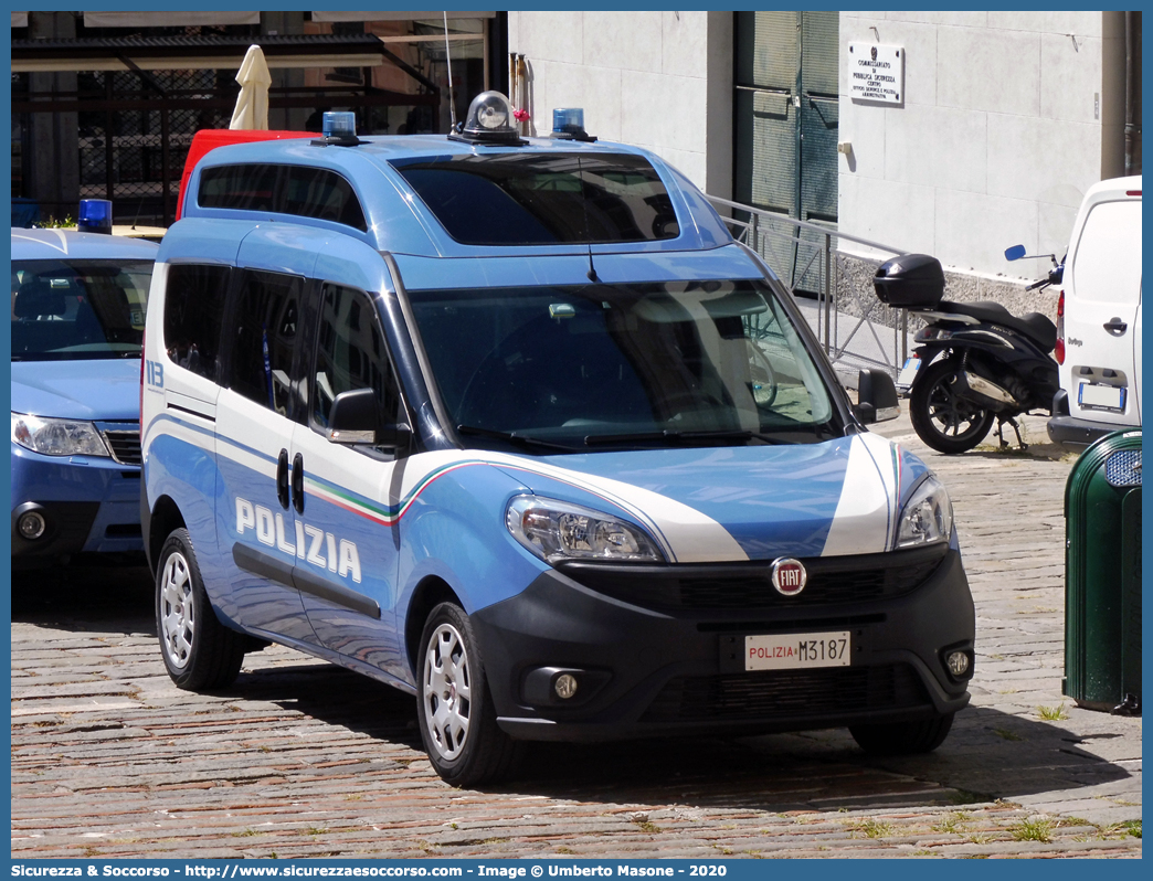 Polizia M3187
Polizia di Stato
Fiat Doblò II serie restyling
Allestitore Elevox S.r.l.
Parole chiave: PS;P.S.;Polizia;di;Stato;Fiat;Doblò;Elevox