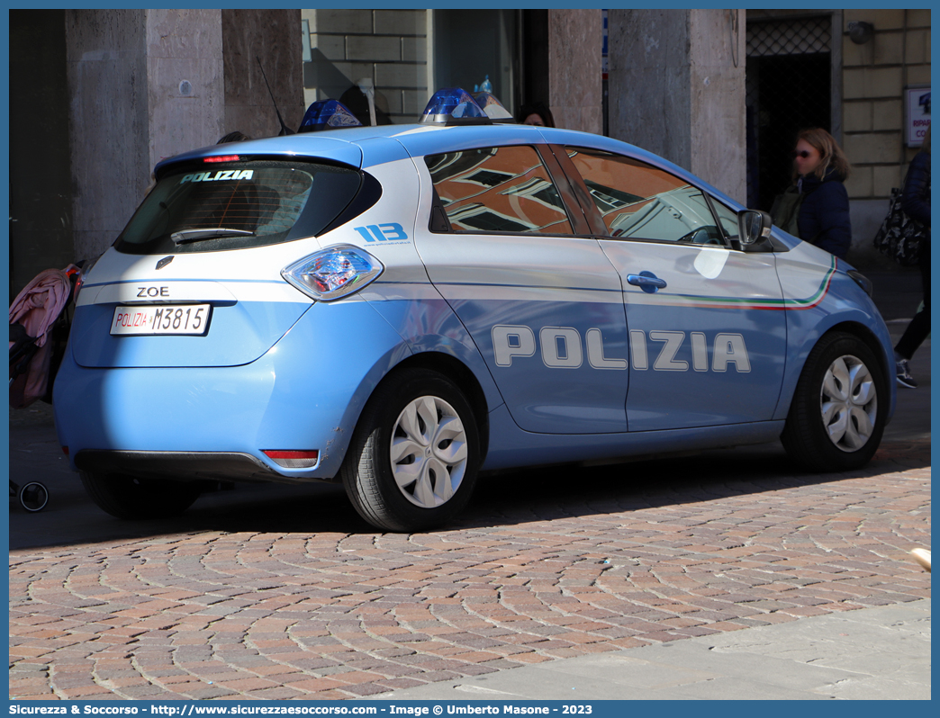 Polizia M3815
Polizia di Stato
Renault Zoe I serie
Parole chiave: PS;P.S.;Polizia;di;Stato;Pubblica;Sicurezza;Renault;